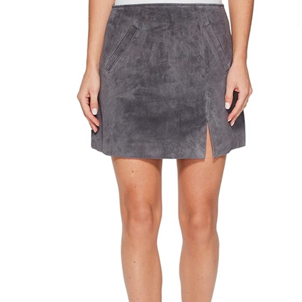 Blank NYC dark grey faux suede mini skirt